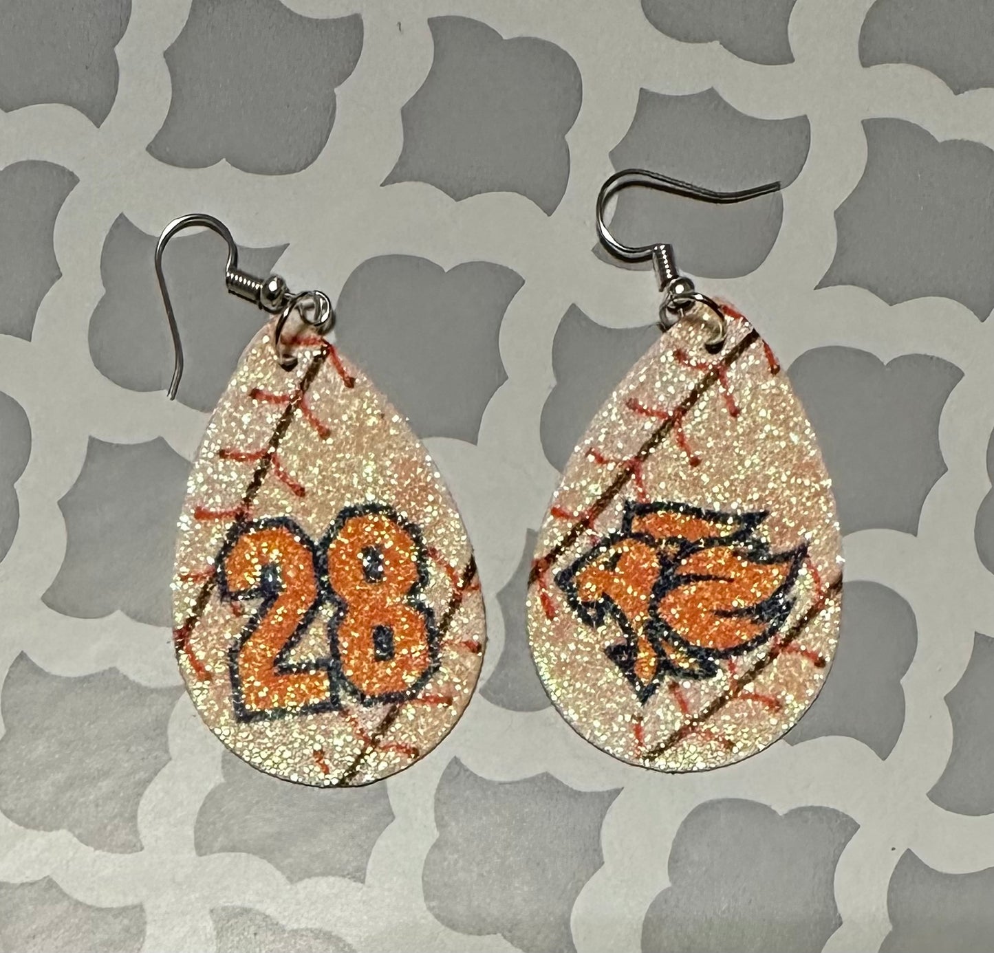 Personalized Glitter Tear Drop Earrings