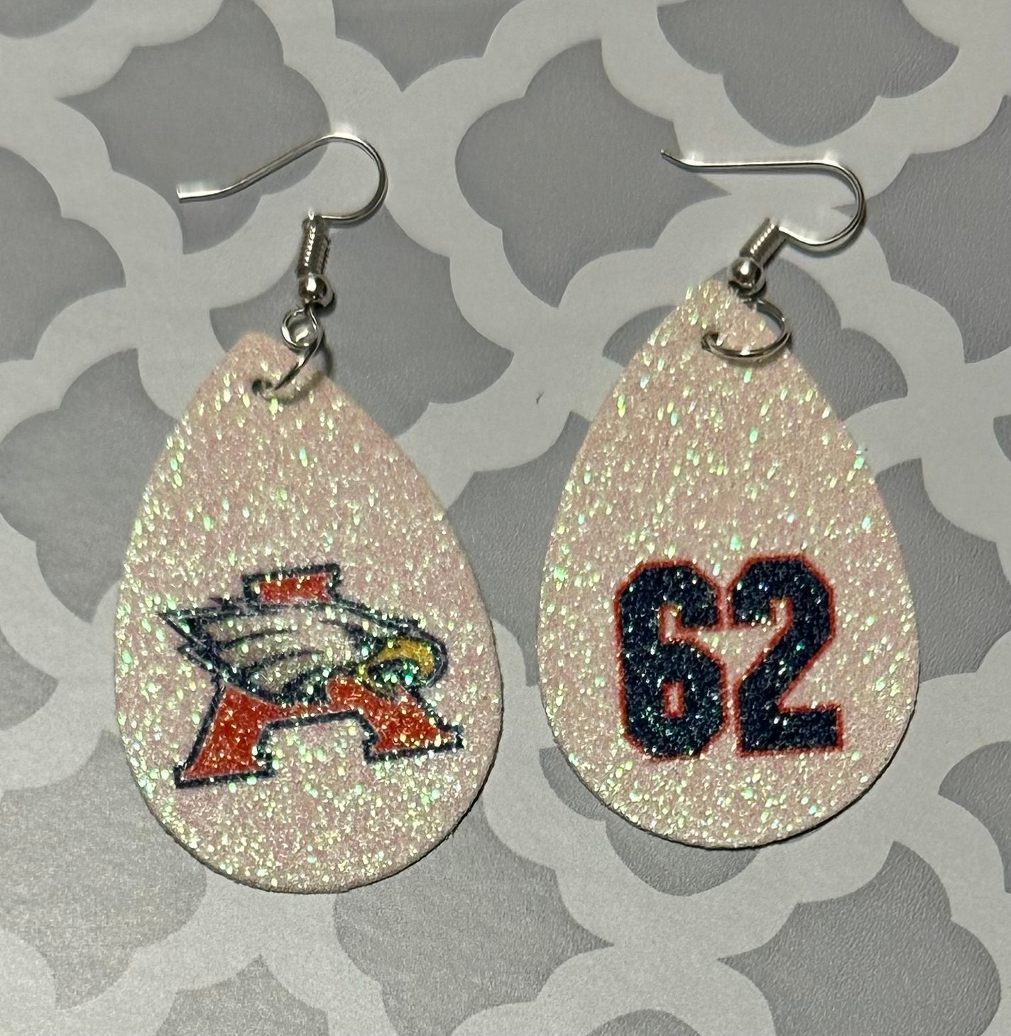 Personalized Glitter Tear Drop Earrings